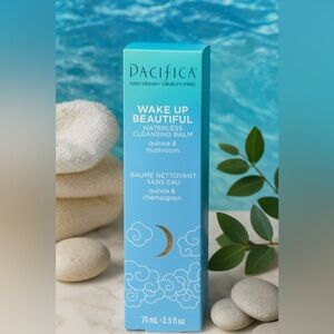 Pacifica Wake Up Beautiful Waterless Cleansing Balm Quinoa Mushroom Skincare New